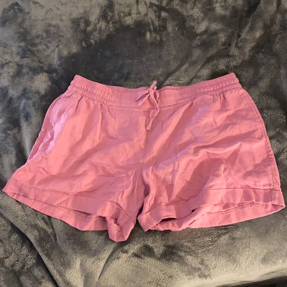 Purple shorts linen blend